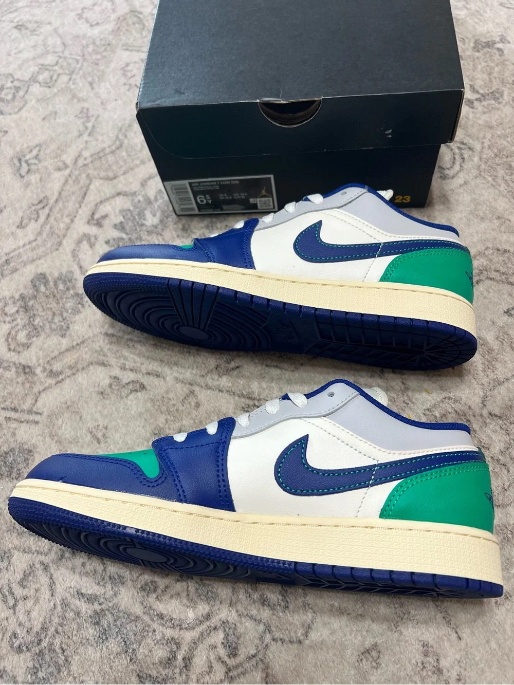 Air Jordan 1 Low Sail/ Deep Royal Blue 8 Women’s size or 6.5 Youth